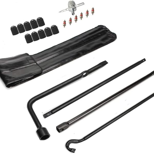 Spare Tire Tool Kit with Spare Tire Jack Handle and Wheel Lug Wrench Spare Tire Kit Compatible with  Tire Tool