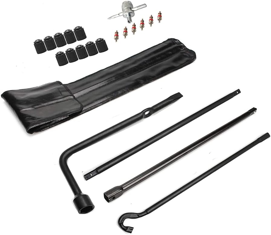 Spare Tire Tool Kit with Spare Tire Jack Handle and Wheel Lug Wrench Spare Tire Kit Compatible with Tire Tool