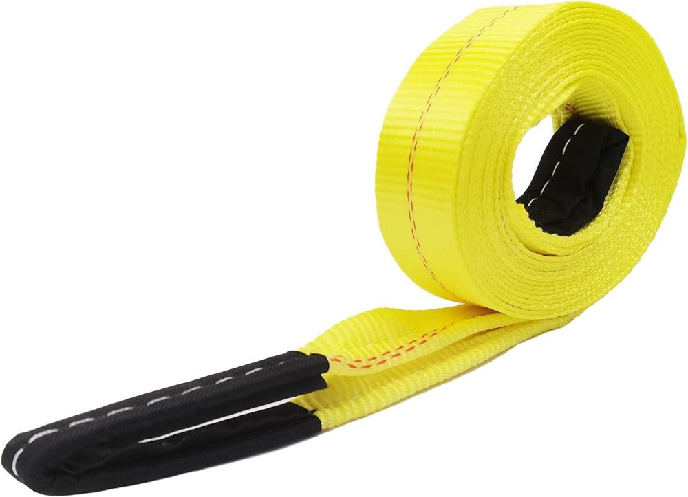 Tow Strap with Reinforced Loops 2in x 30ft Vehicle Recovery Rope 10,000 lbs Pound Capacity Recovery Strap