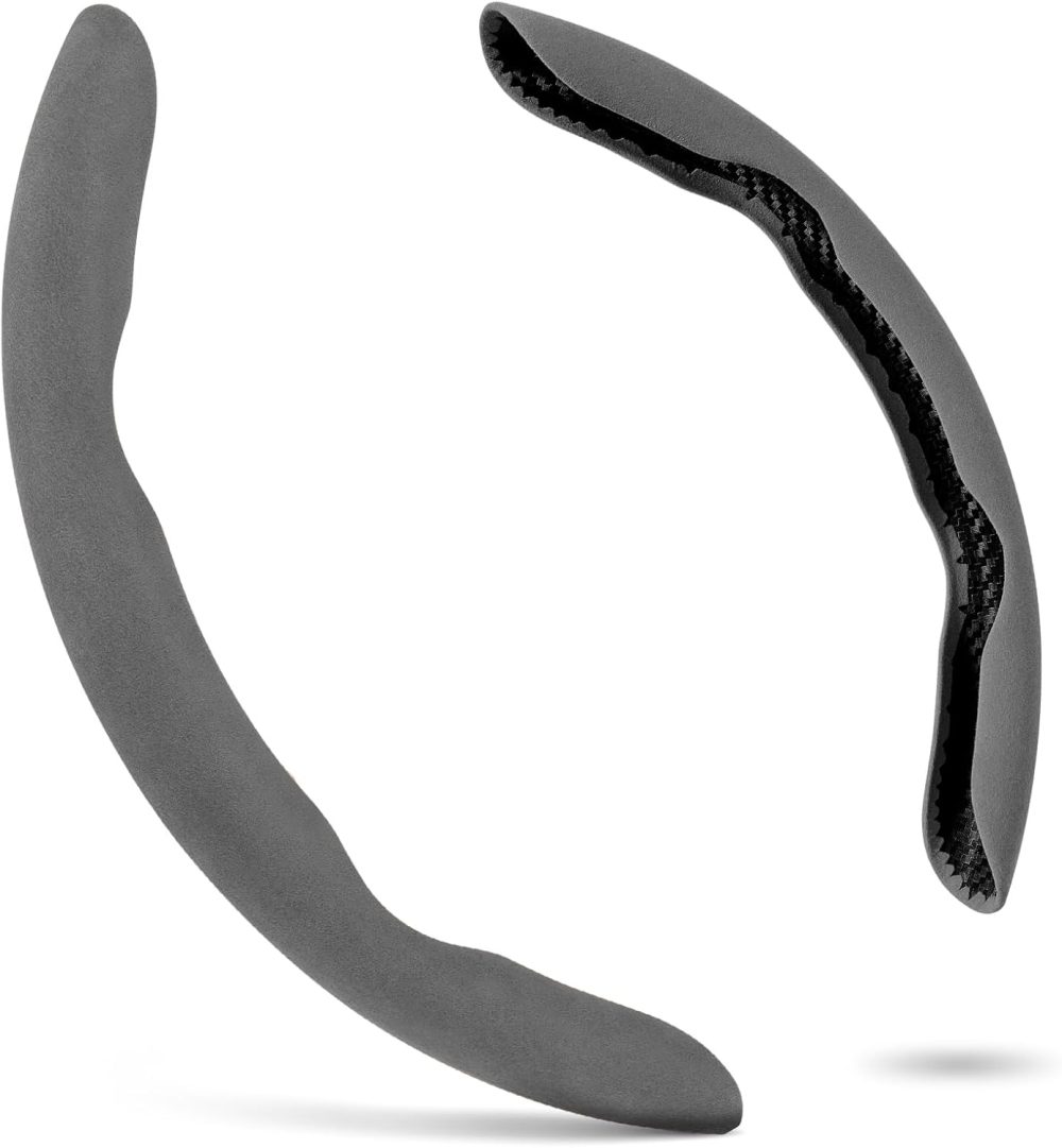 Steering Wheel Cover, Non- Slip Segmented Car Steering Wheel Cover, Steering Wheel Cover Men & Women, Universal 99% Car Wheel Cover Protector (Gray-Regular Style)