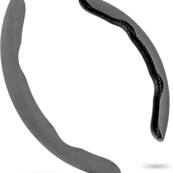 Steering Wheel Cover, Non- Slip Segmented Car Steering Wheel Cover, Steering Wheel Cover Men & Women, Universal 99% Car Wheel Cover Protector (Gray-Regular Style)