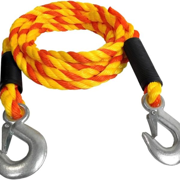 Tow Straps Rope with Hooks Heavy Duty Braided Tow Rope for Trucks and Recreational Use 5/8'' 18ft 6800lbs Break Strength 2266lbs Safe Working Load