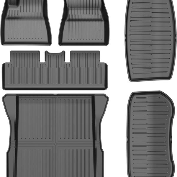 Extra-Thick Floor Mats Custom Fit All Weather TPE Cargo Liner Cargo Trunk Accessories,Compatible - (Floor mats Set of 6)