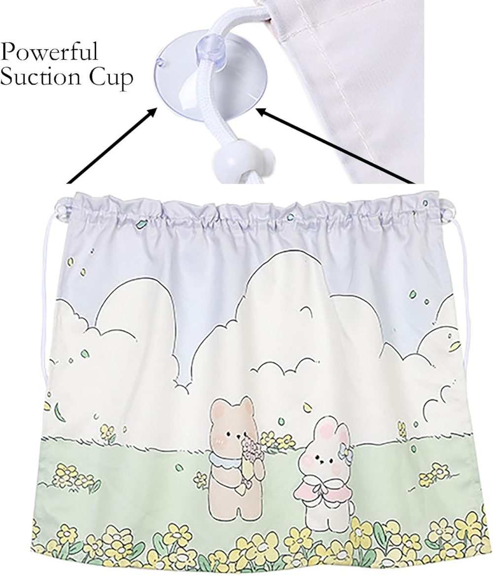 Automotive Window Sunshades, Glass Window Sucker 27 Inch x 19.3 Inch Adjustable Sunshade Protector for Your Family and Customer (Bear and Rabbit) - Image 2
