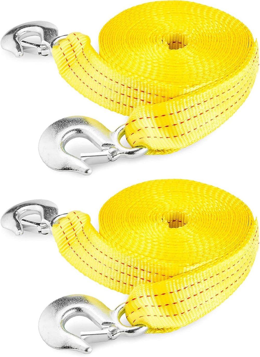 Heavy Duty Tow Strap with Hooks 2 Pack, 2” x 30’, 10,000 LB Capacity, Tow Rope for Vehicles, Cars, Trucks,  Tow Strap