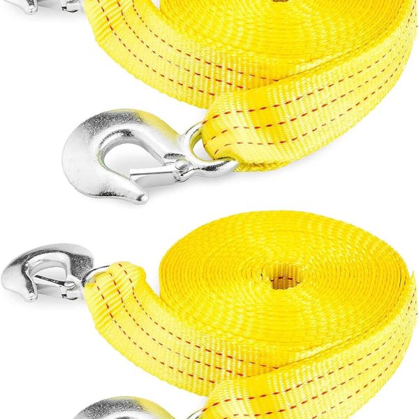 Heavy Duty Tow Strap with Hooks 2 Pack, 2” x 30’, 10,000 LB Capacity, Tow Rope for Vehicles, Cars, Trucks,  Tow Strap