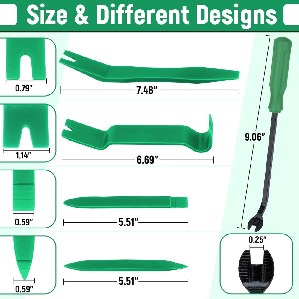 5PCS Auto Trim Removal Tool kit, Car Clip Pry Tools Kit No Scratch Plastic, Car Door Panel Rivet Pliers Tool Kit, Automotive Interior Fastener Puller Remover Body Repair Set for Car - Image 2