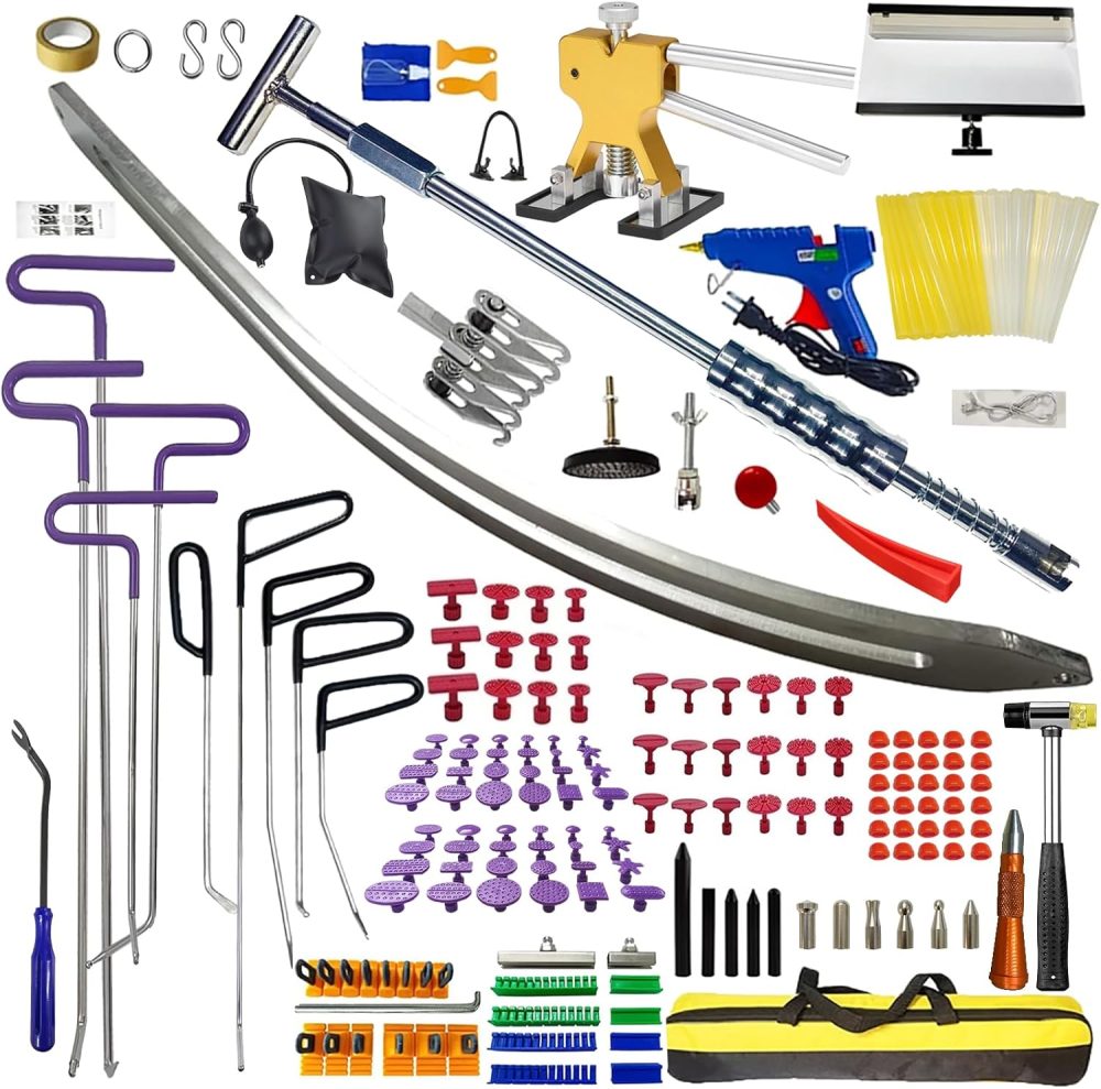 182pcs/set Car Dent Dings Repair Puller Kit, Paintless Dent Removal Tools, Hail Damage Repair Tool,Dent Remover Big Tools Set for Auto Dent Repair Tools Shop