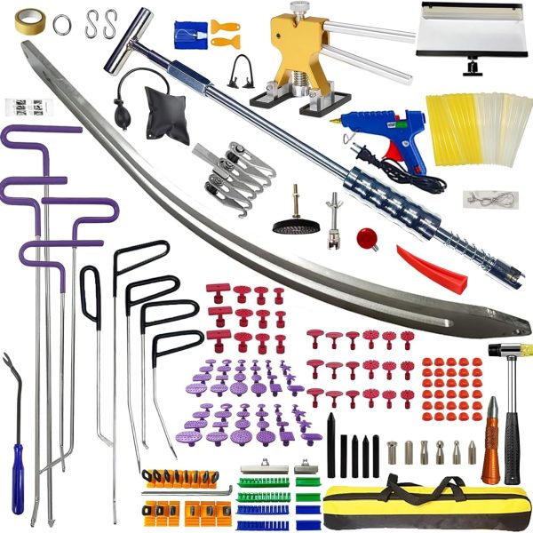 182pcs/set Car Dent Dings Repair Puller Kit, Paintless Dent Removal Tools, Hail Damage Repair Tool,Dent Remover Big Tools Set for Auto Dent Repair Tools Shop