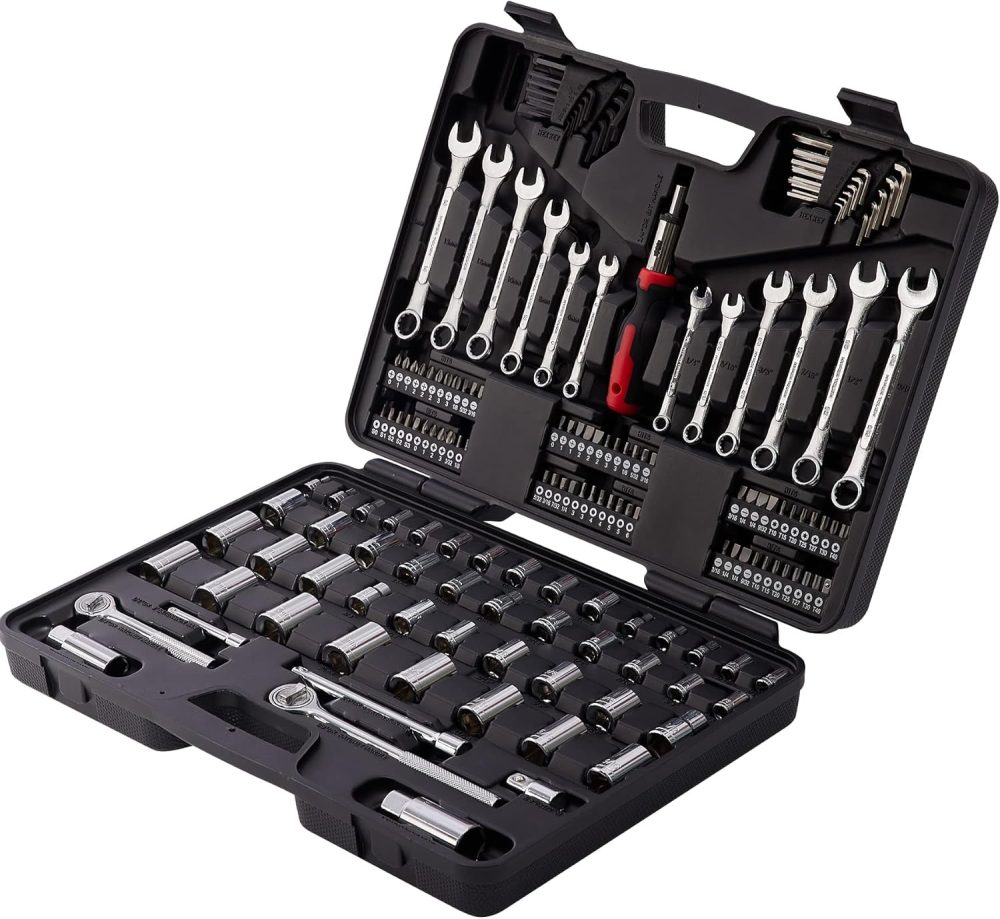 161 Piece Mechanic Tool Set, 1/2", 3/8" &1/4" Drive Metric & Standard Socket Wrench Kit for Home, Car, Mechanics, Automotive Repair and as A Gift - Image 2
