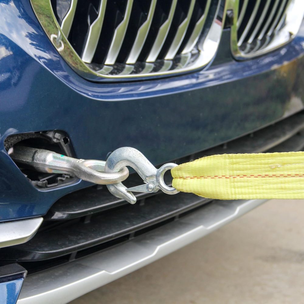 Heavy-Duty Tow Strap with Hooks | 10,000-Pound Capacity | Woven Polyester Webbing |HD Truck Recovery,  Towing, and Vehicle Rescue |Tow Rope for Versatile Applications 2 Inch X 20 Ft - Image 2